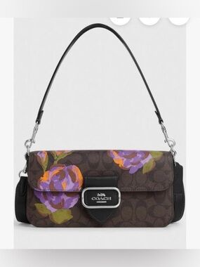 Coach Morgan Shoulder Bag In Signature Canvas With Rose Print CL459